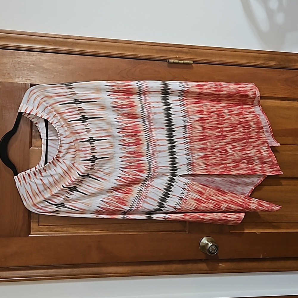 CHICOS Coral Multicolor Skirt sz 1